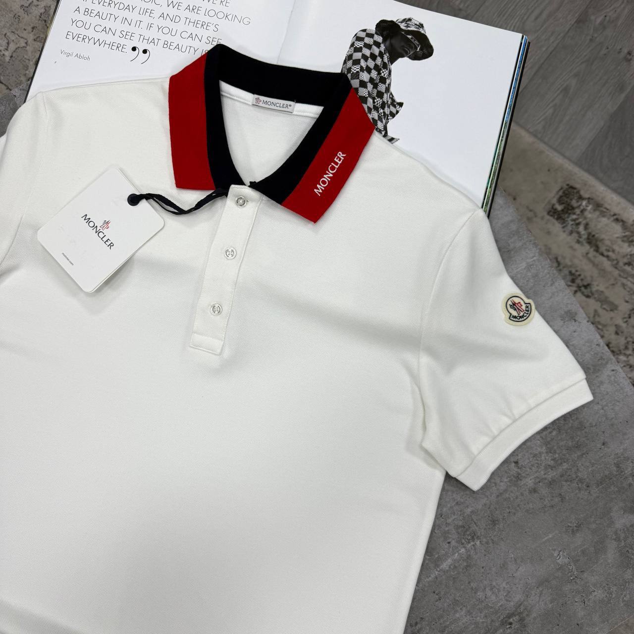 Moncler Logo Patch Cotton Pique Polo Shirts Men's in 2 Colors Reps UK Sale Best Quality AAA Replica