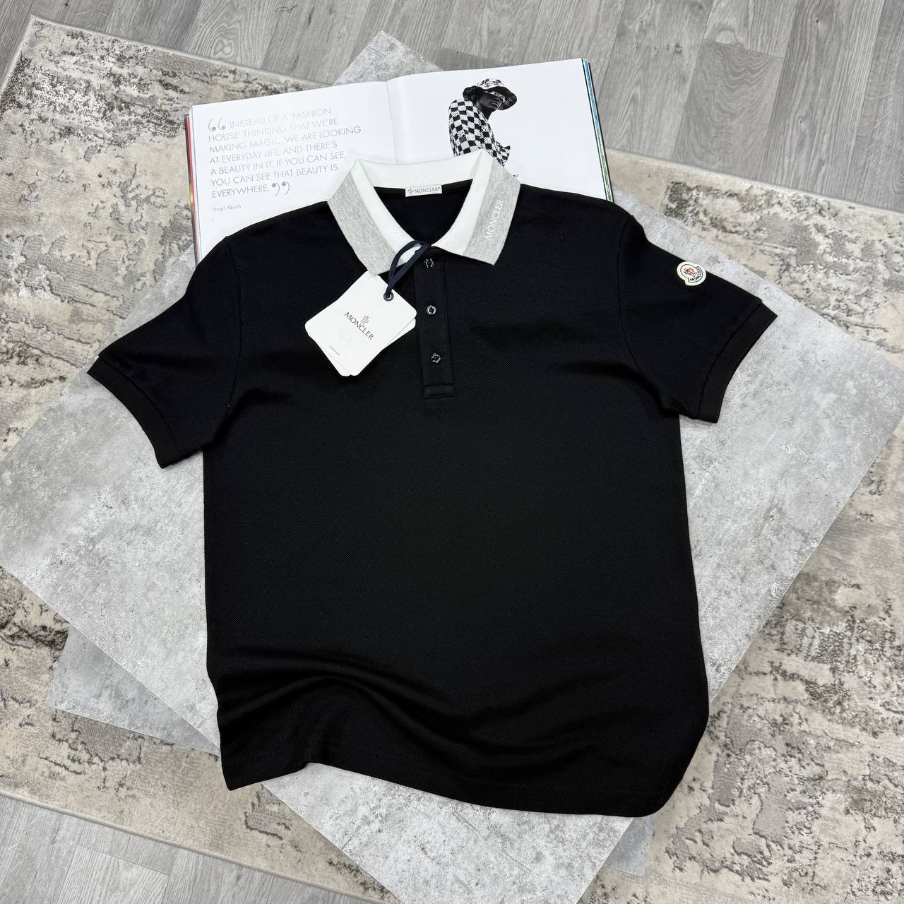 Moncler Logo Patch Cotton Pique Polo Shirts Men's in 2 Colors Reps UK Sale Best Quality AAA Replica