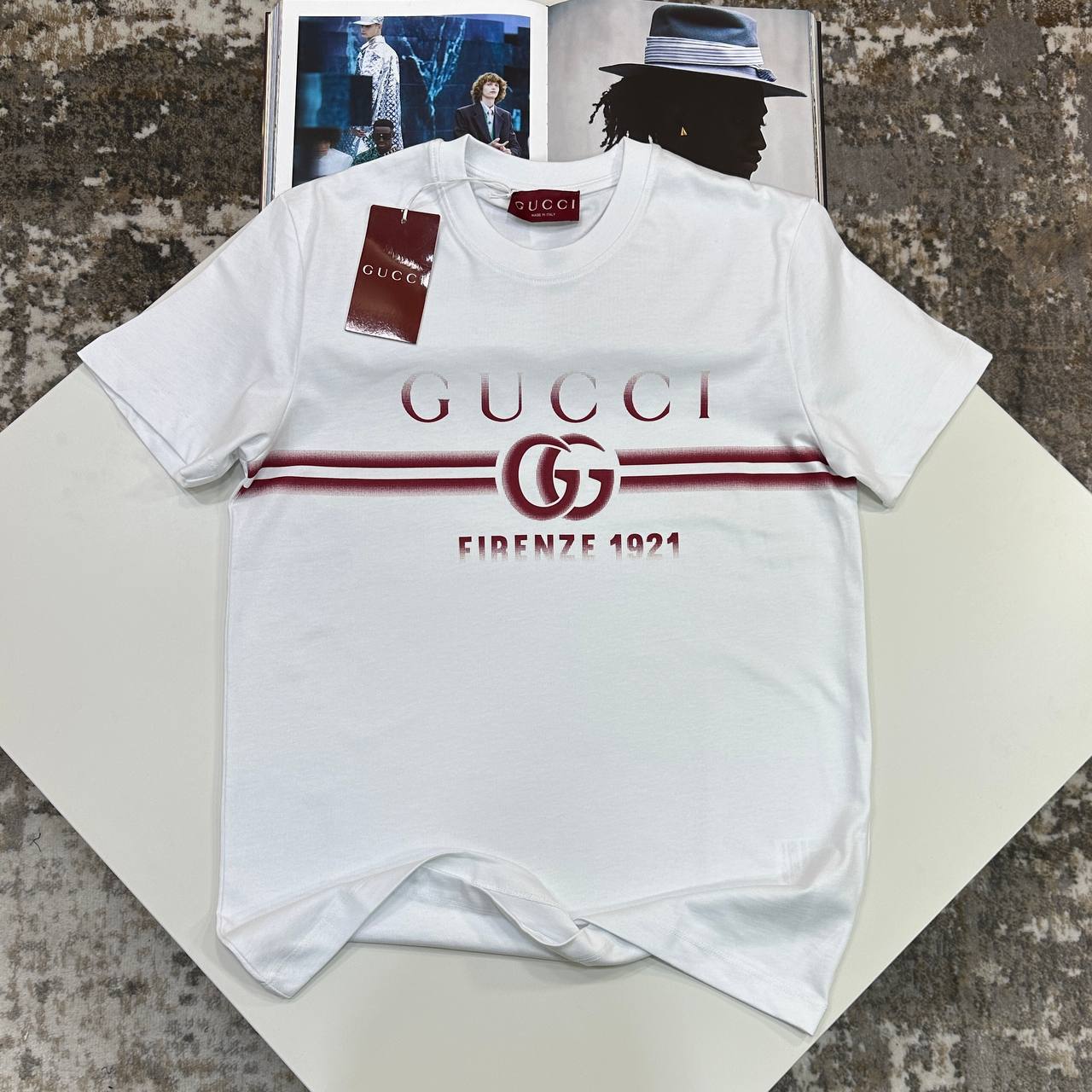Gucci GG Firenze 1921 Men's Women's T-Shirts in 2 Colors Reps Sale UK Best Quality Sale AAA Replica