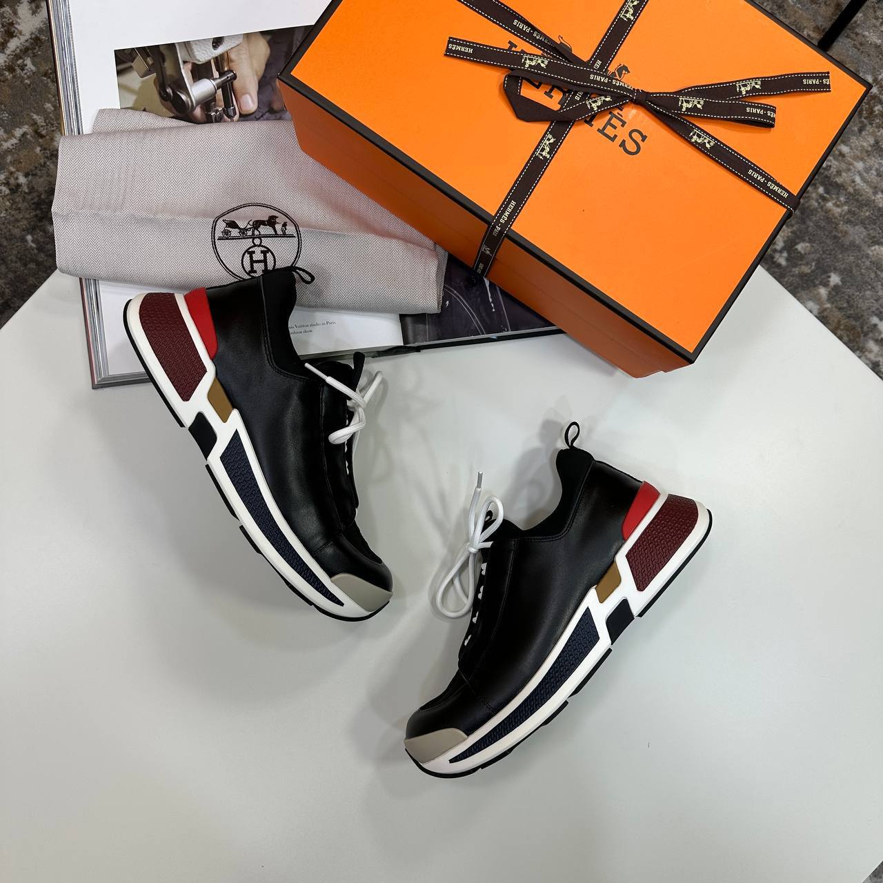 Hermes Just Sneakers Classic Men's in Black Color Reps Sale UK Best Quality AAA Replica