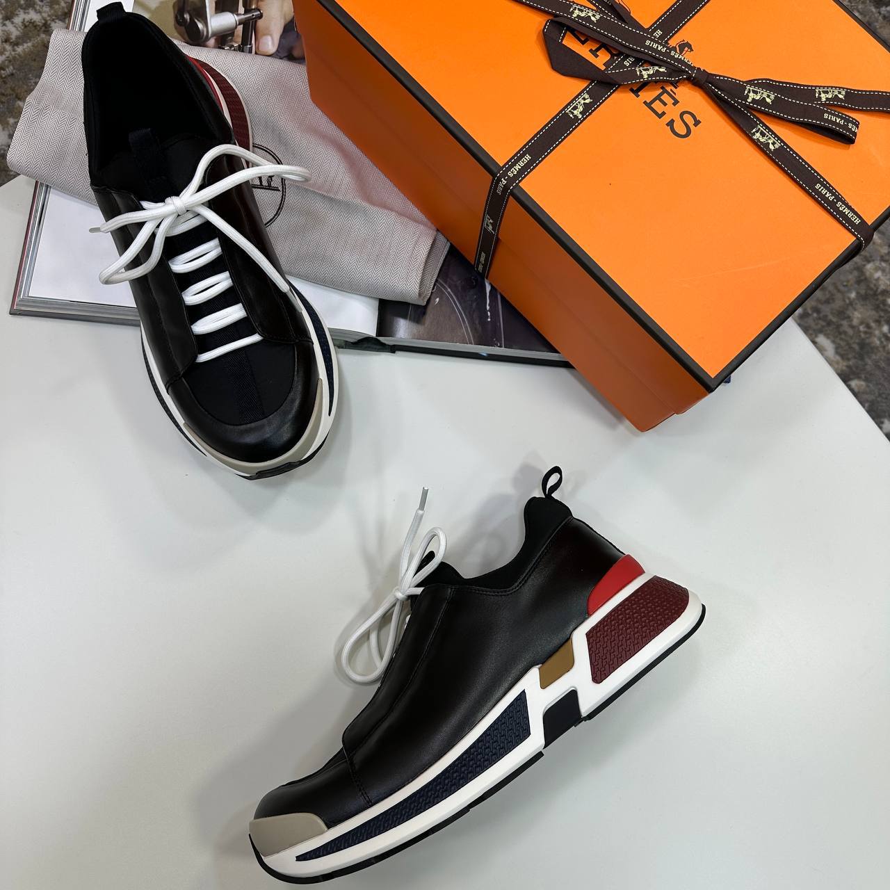 Hermes Just Sneakers Classic Men's in Black Color Reps Sale UK Best Quality AAA Replica