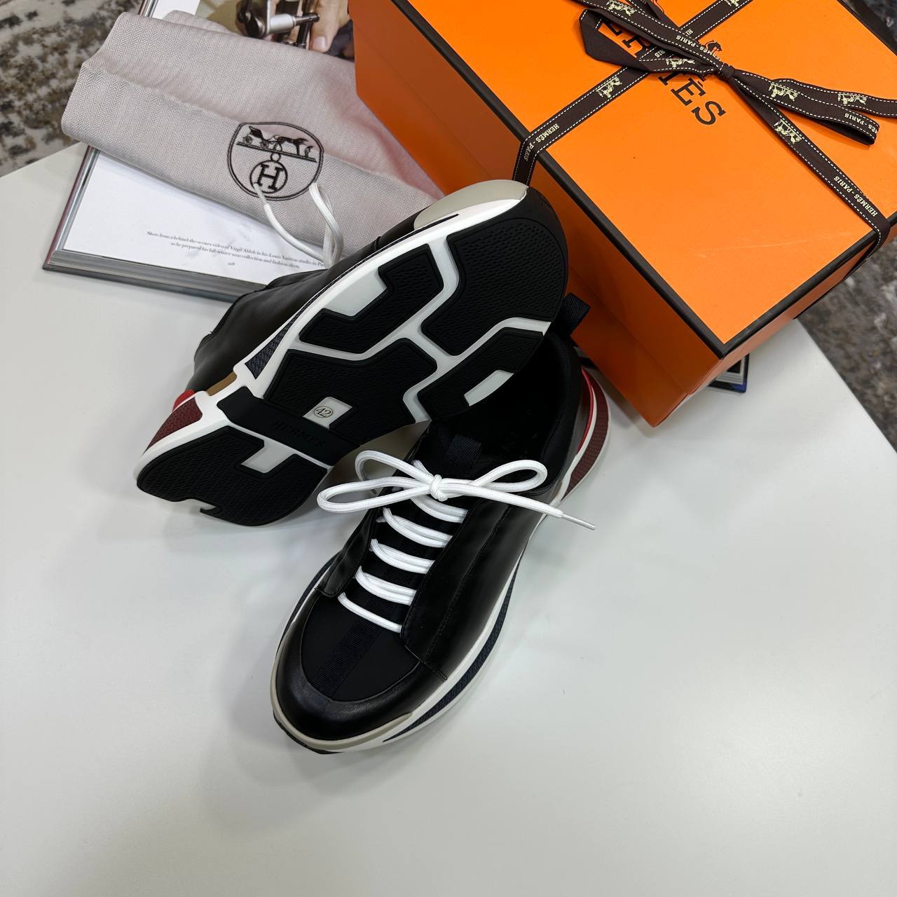 Hermes Just Sneakers Classic Men's in Black Color Reps Sale UK Best Quality AAA Replica