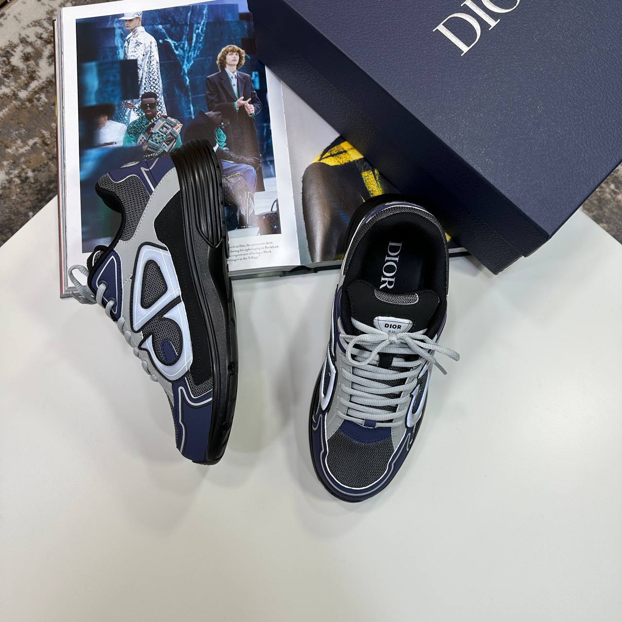 Dior B30 'Blue Black Grey' Men's Trainers Reps Sale UK Best Quality AAA Replica
