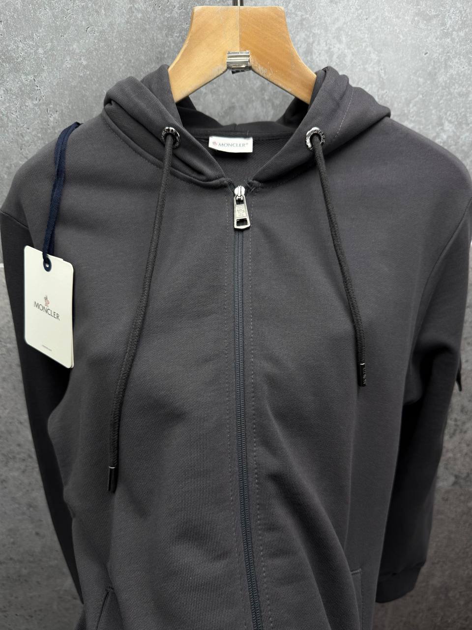 Moncler Sleeve Pocket Zip Up Hoodie Men's Women's in 2 Colors Reps UK Best Quality Sale AAA Replica