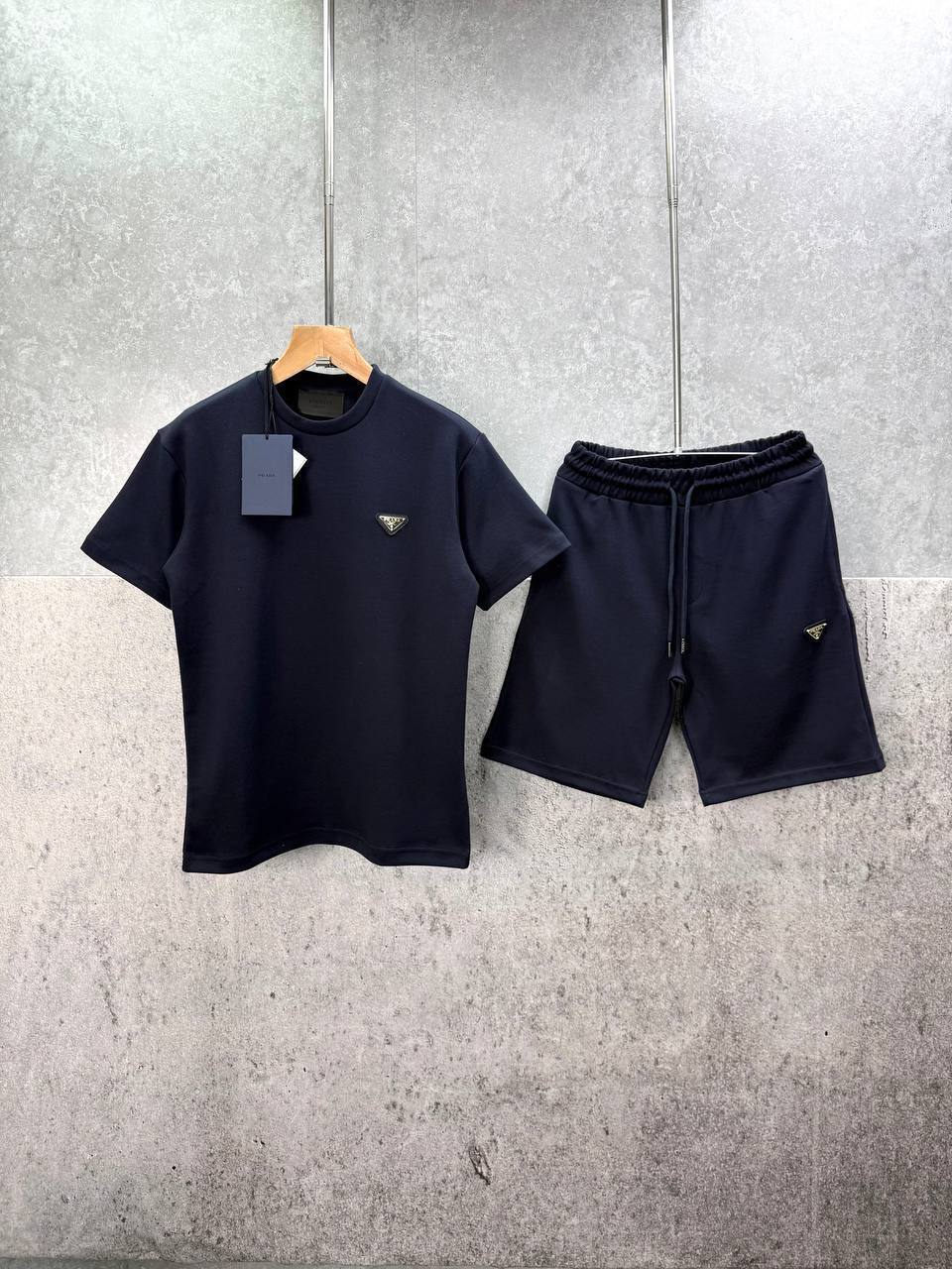 Prada Triangle-Logo Men's T-Shirts & Shorts Set in Different Colors Reps UK Best Quality Sale AAA Replica