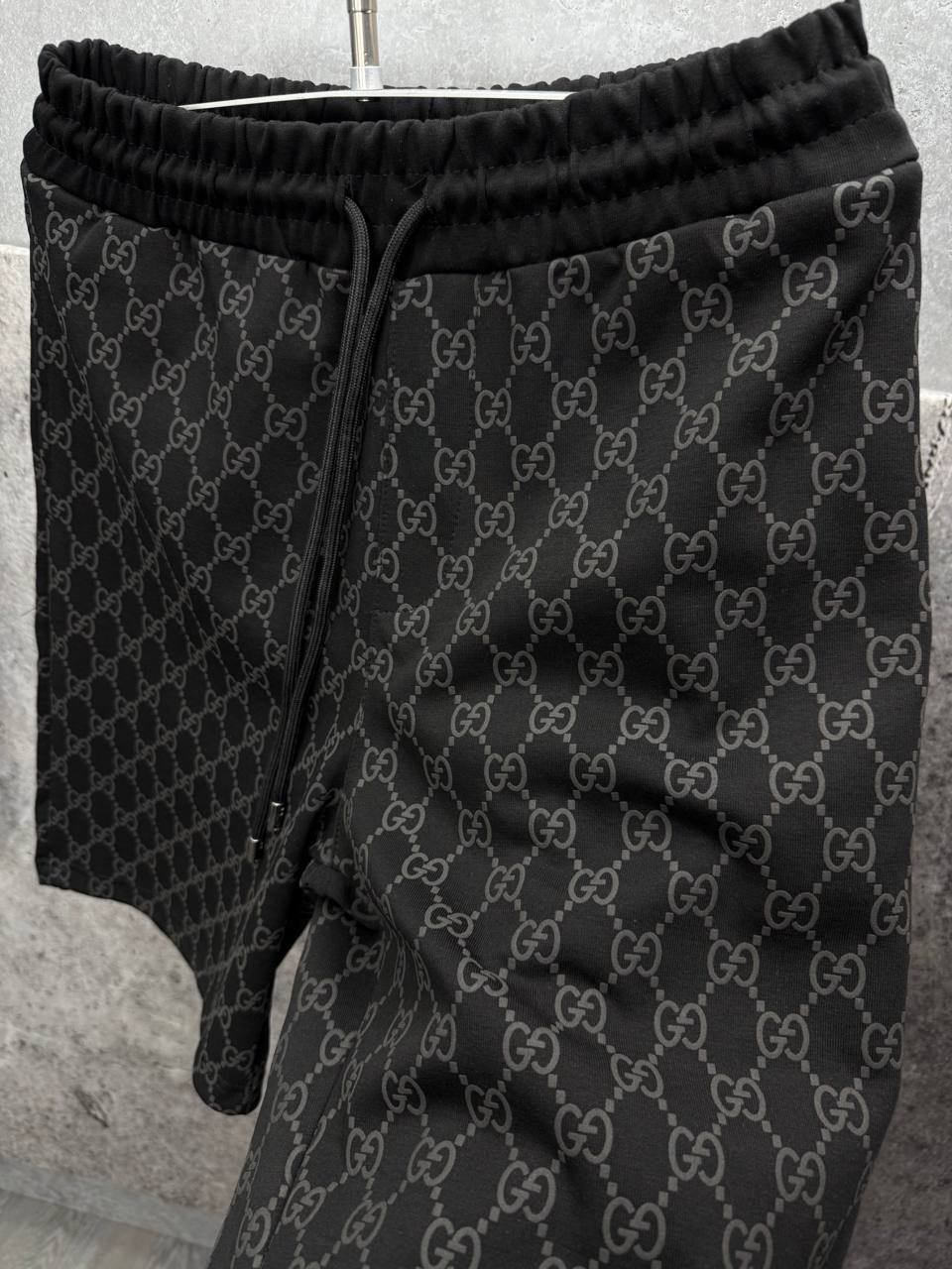 Gucci GG Monogram Logo Men's T-Shirts & Shorts Set in 2 Colors Reps UK Best Quality Sale AAA Replica