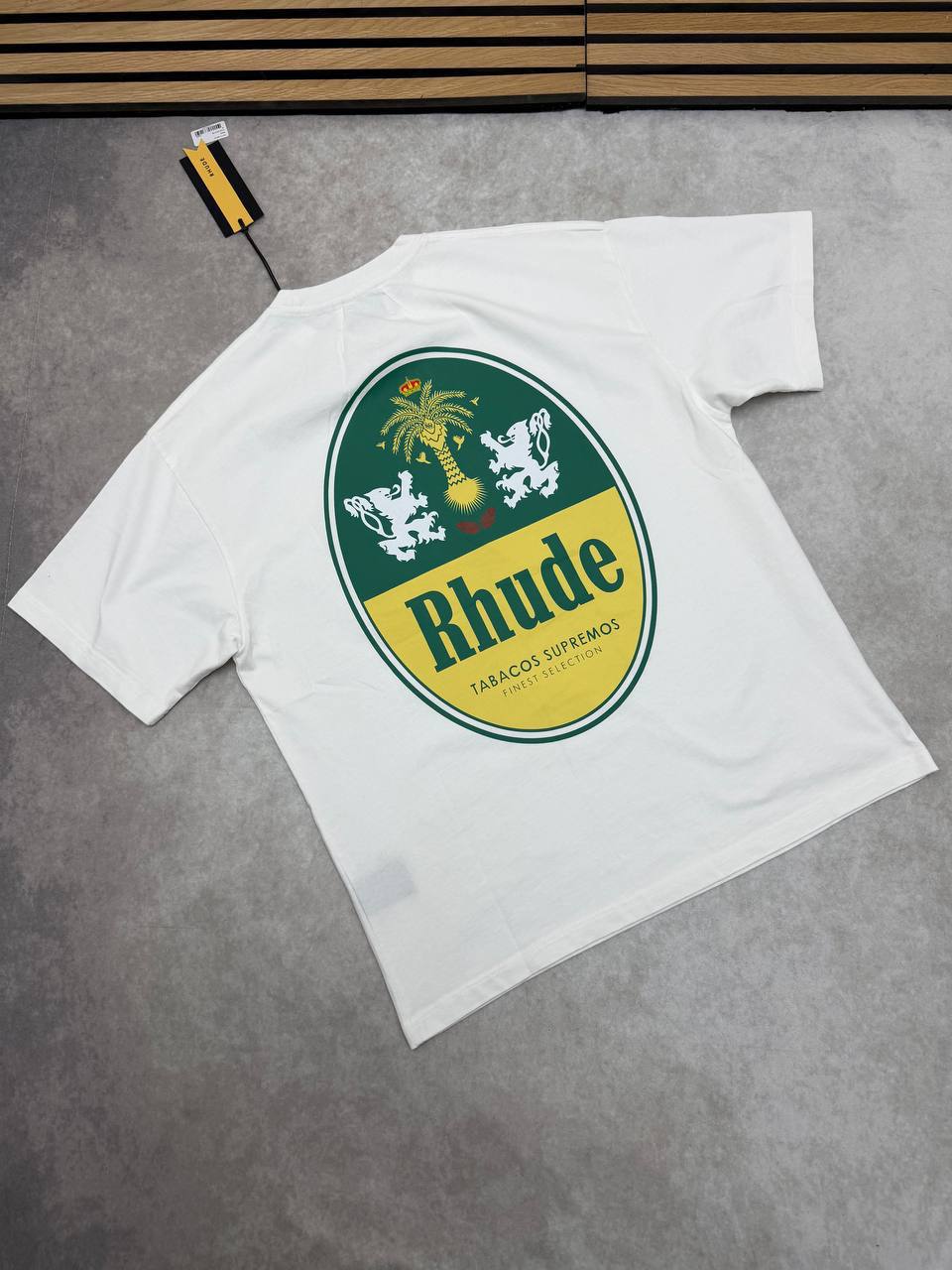Rhude Tobacco Logo Print T-Shirts Men's Women's in 2 Colors Reps Sale UK Best Quality AAA Replica
