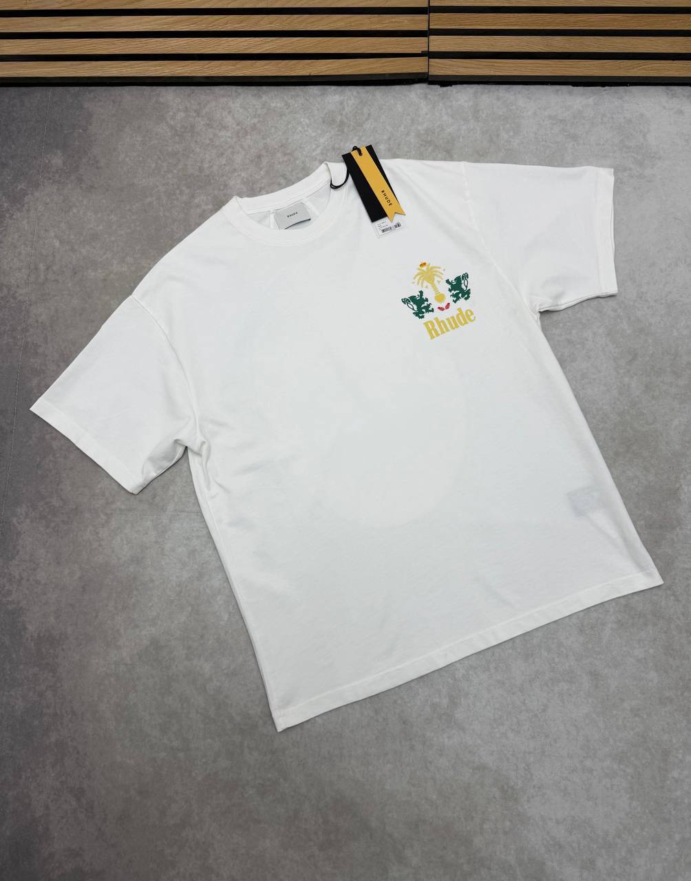 Rhude Tobacco Logo Print T-Shirts Men's Women's in 2 Colors Reps Sale UK Best Quality AAA Replica