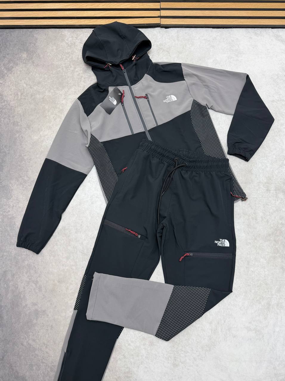 The North Face Stormgap Power Grid Tracksuit Men's in Black/Grey Reps UK Best Quality AAA Replica