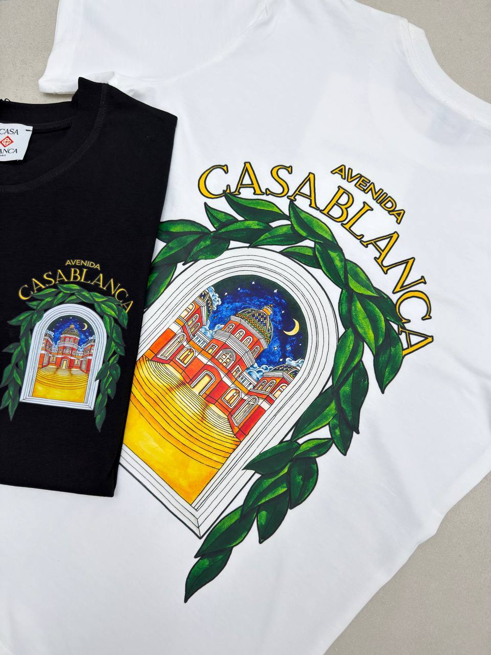 Casablanca Avenida Graphic Men's Women's T-Shirts in 2 Colors Reps Sale UK Best Quality AAA Replica