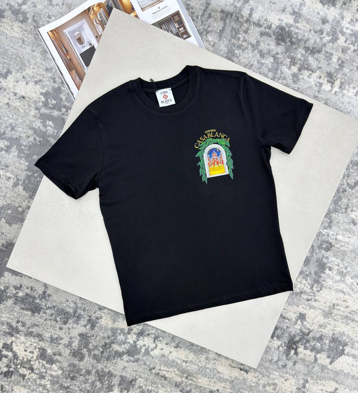 Casablanca Avenida Graphic Men's Women's T-Shirts in 2 Colors Reps Sale UK Best Quality AAA Replica
