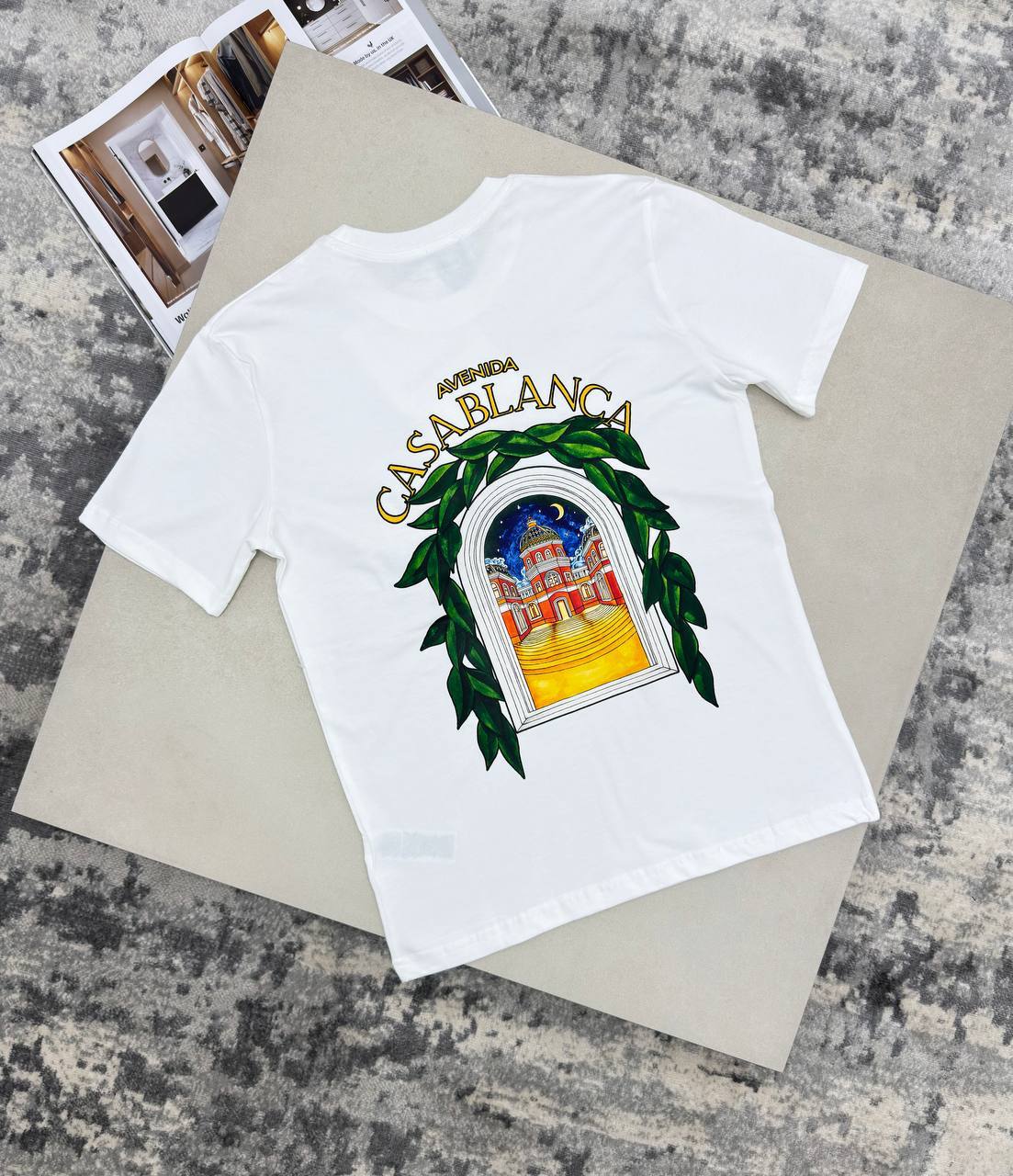 Casablanca Avenida Graphic Men's Women's T-Shirts in 2 Colors Reps Sale UK Best Quality AAA Replica