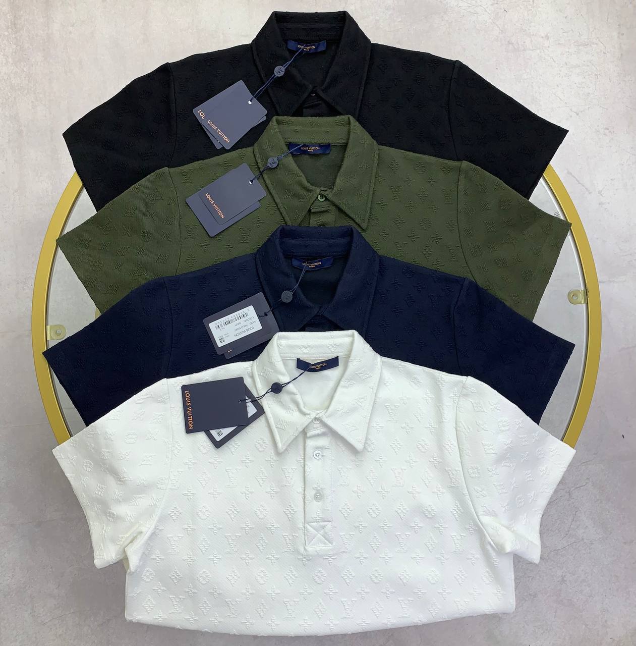 Louis Vuitton Monogram Pointelle Short-Sleeved Polo Shirts Men's in Different Colors Reps UK Sale Best Quality AAA Replica
