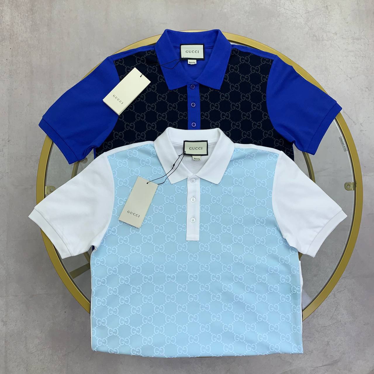 Gucci GG Jacquard Polo Shirts Men's in 2 Colors Reps Sale UK Sale Best Quality AAA Replica