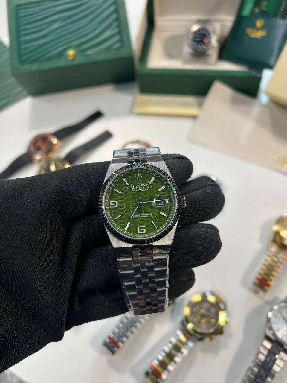 Rolex Land-Dweller in Egypt Green Dial Watch Men's Reps Sale UK Best Quality AAA Replica