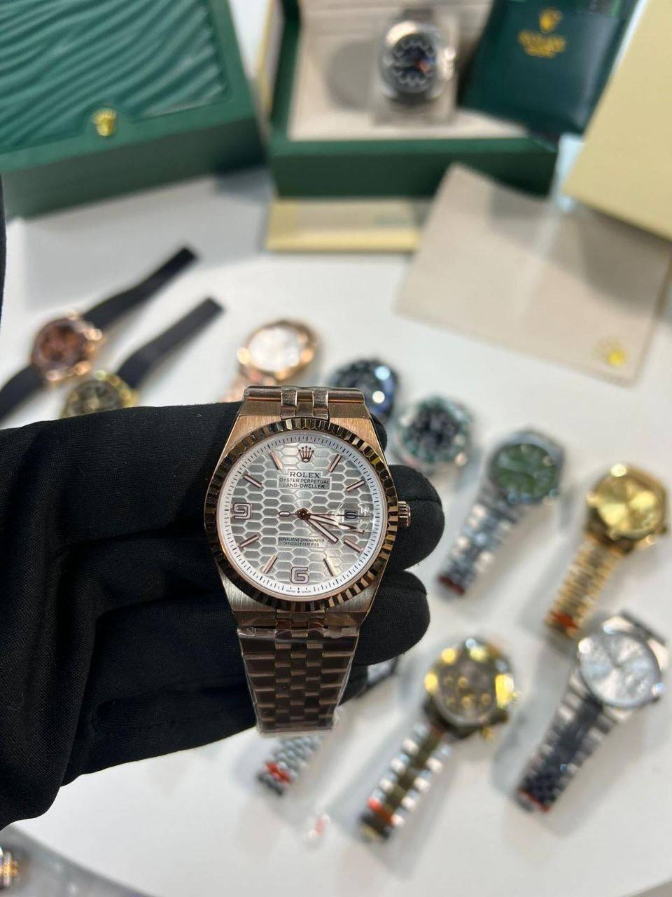 Rolex Land-Dweller White Dial Rose Gold Watch Men's Reps Sale UK Best Quality AAA Replica