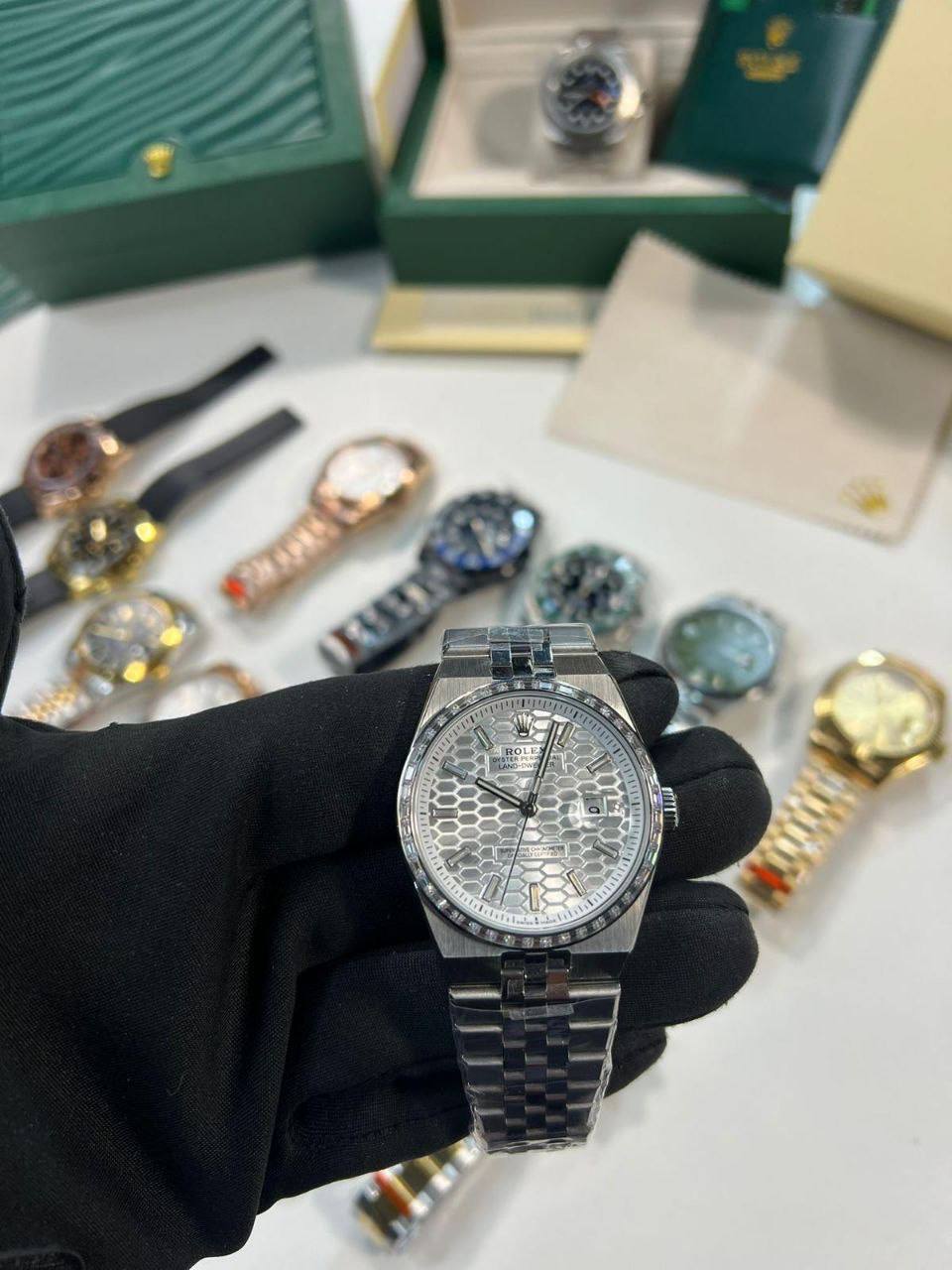 Rolex Land-Dweller White Dial Silver Chain Watch Men's Reps Sale UK Best Quality AAA Replica
