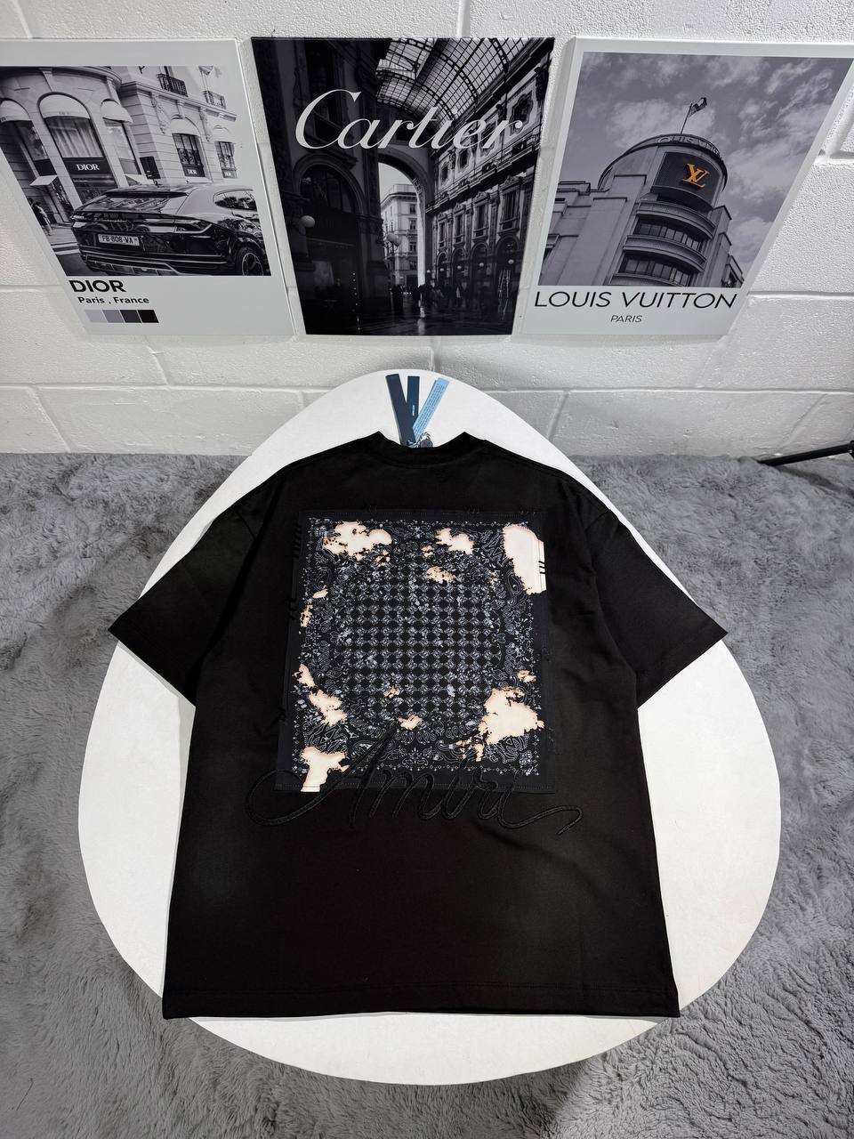 Amiri Bandana Patch T-Shirt Men's Women's in 2 Colors Reps UK Best Quality Sale AAA Replica