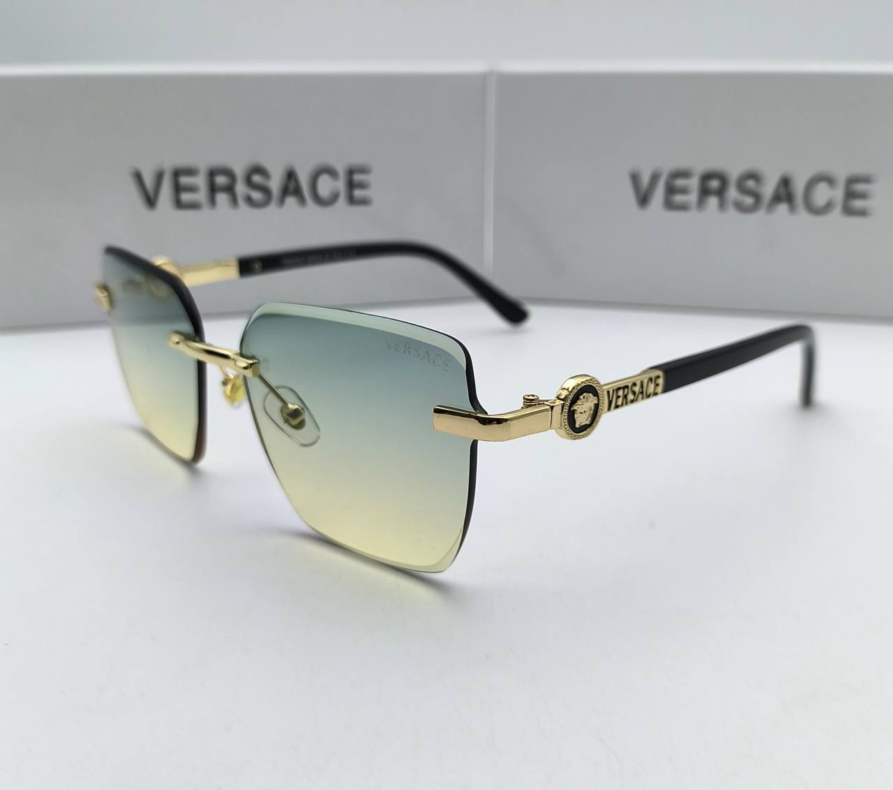 Versace Rimless Rectangle Sunglasses in Different Colors Men's Women's Reps Sale UK Best Quality Sale AAA Replica