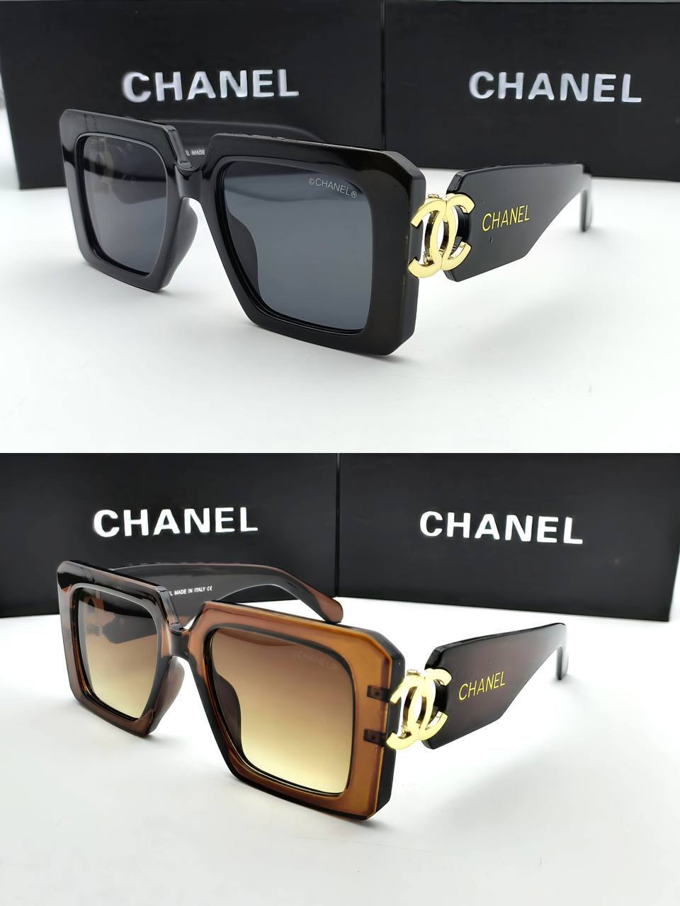 Chanel CC Oversized Square Sunglasses in 2 Colors Men's Women's Reps Sale UK Best Quality Sale AAA Replica