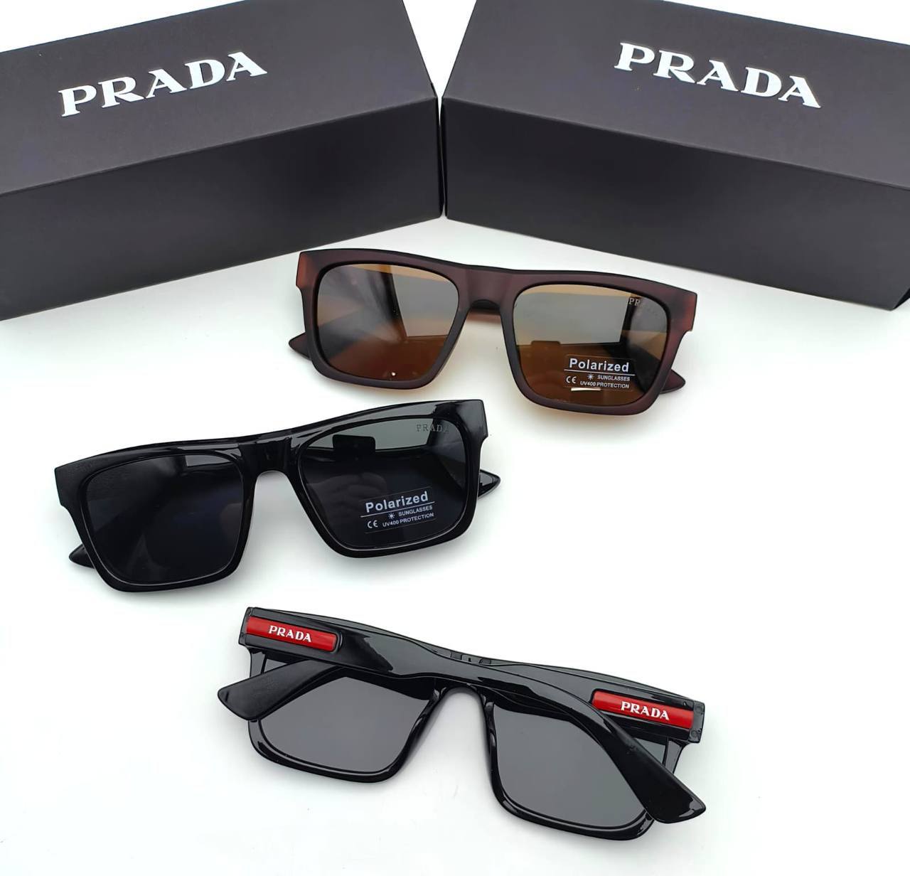 Prada Square Polarized Sunglasses in 2 Colors Men's Women's Reps Sale UK Best Quality Sale AAA Replica