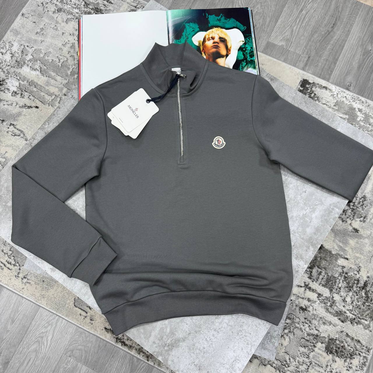 Moncler Logo Patch Half-Zip Jumpers Men's Women's in Different Colors Reps UK Best Quality AAA Replica