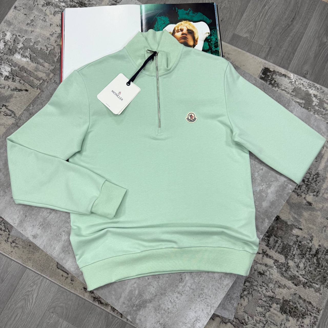 Moncler Logo Patch Half-Zip Jumpers Men's Women's in Different Colors Reps UK Best Quality AAA Replica