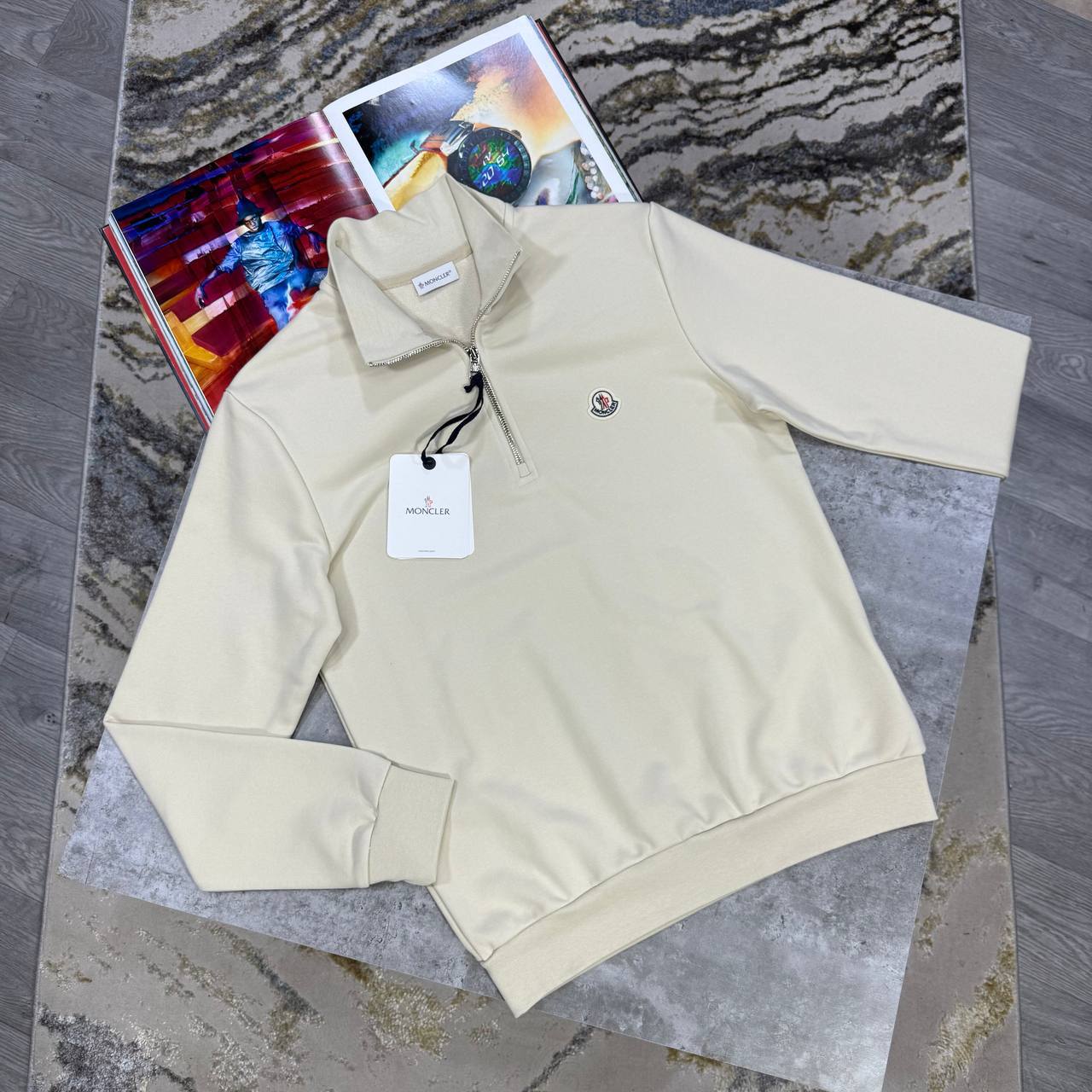 Moncler Logo Patch Half-Zip Jumpers Men's Women's in Different Colors Reps UK Best Quality AAA Replica