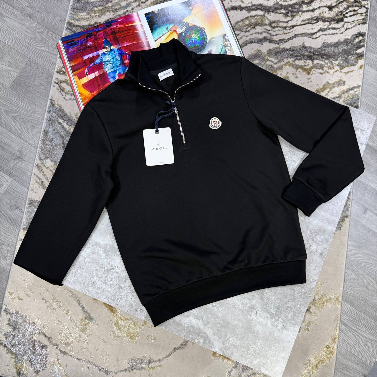 Moncler Logo Patch Half-Zip Jumpers Men's Women's in Different Colors Reps UK Best Quality AAA Replica