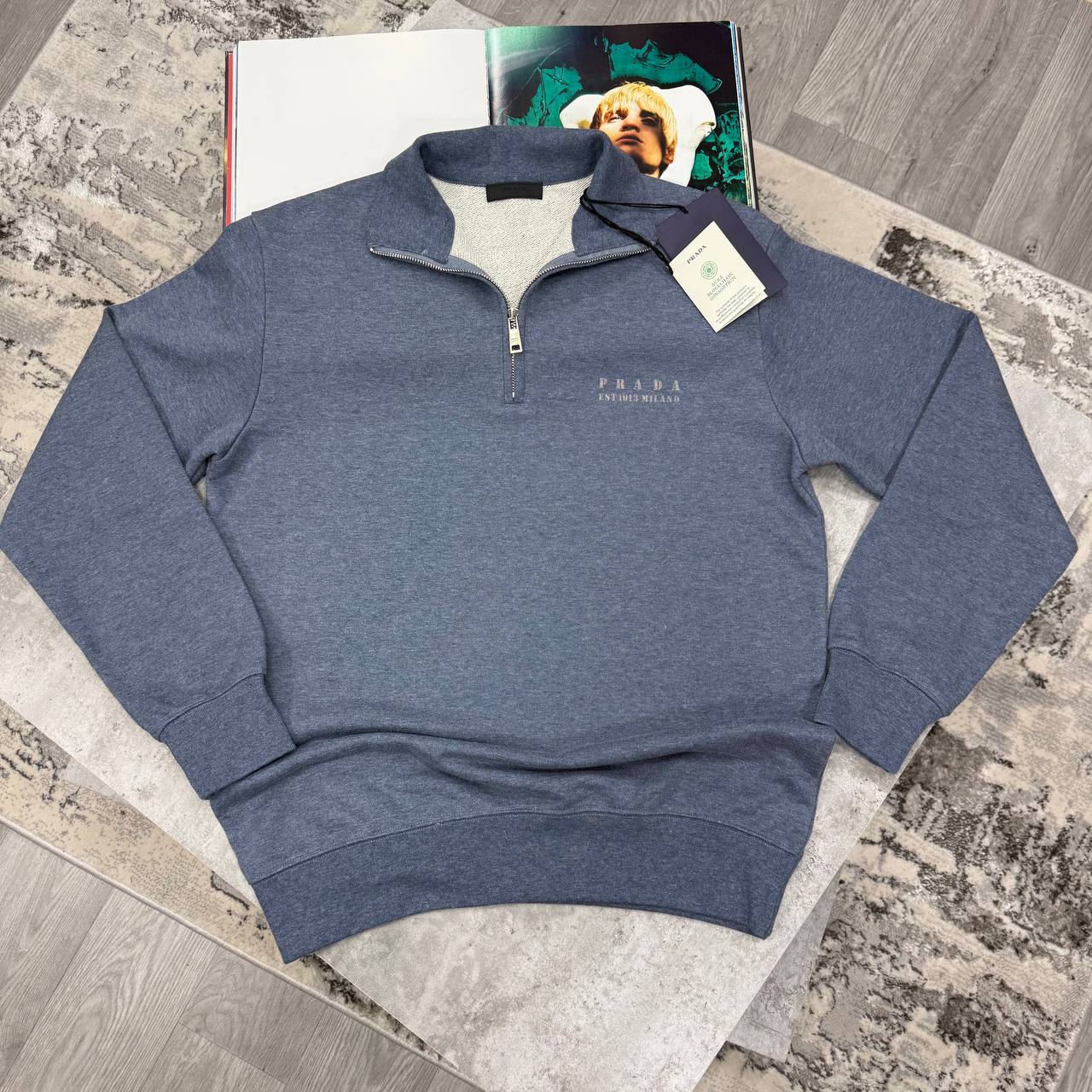Prada Logo Printed Half-Zip Jumpers Men's Women's in Different Colors Reps UK Best Quality AAA Replica