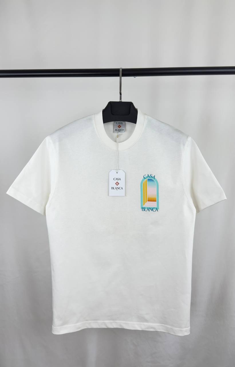 Casablanca L'Arc Colore Cotton Men's Women's T-Shirts in 2 Colors Reps UK Best Quality AAA Replica