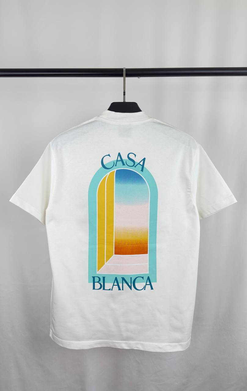 Casablanca L'Arc Colore Cotton Men's Women's T-Shirts in 2 Colors Reps UK Best Quality AAA Replica