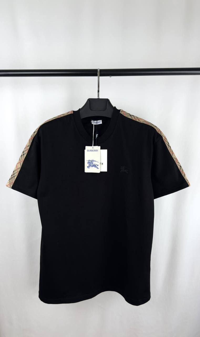 Burberry Check Shoulder-Tape Men's Women's T-Shirts in Different Colors Reps UK Best Quality AAA Replica