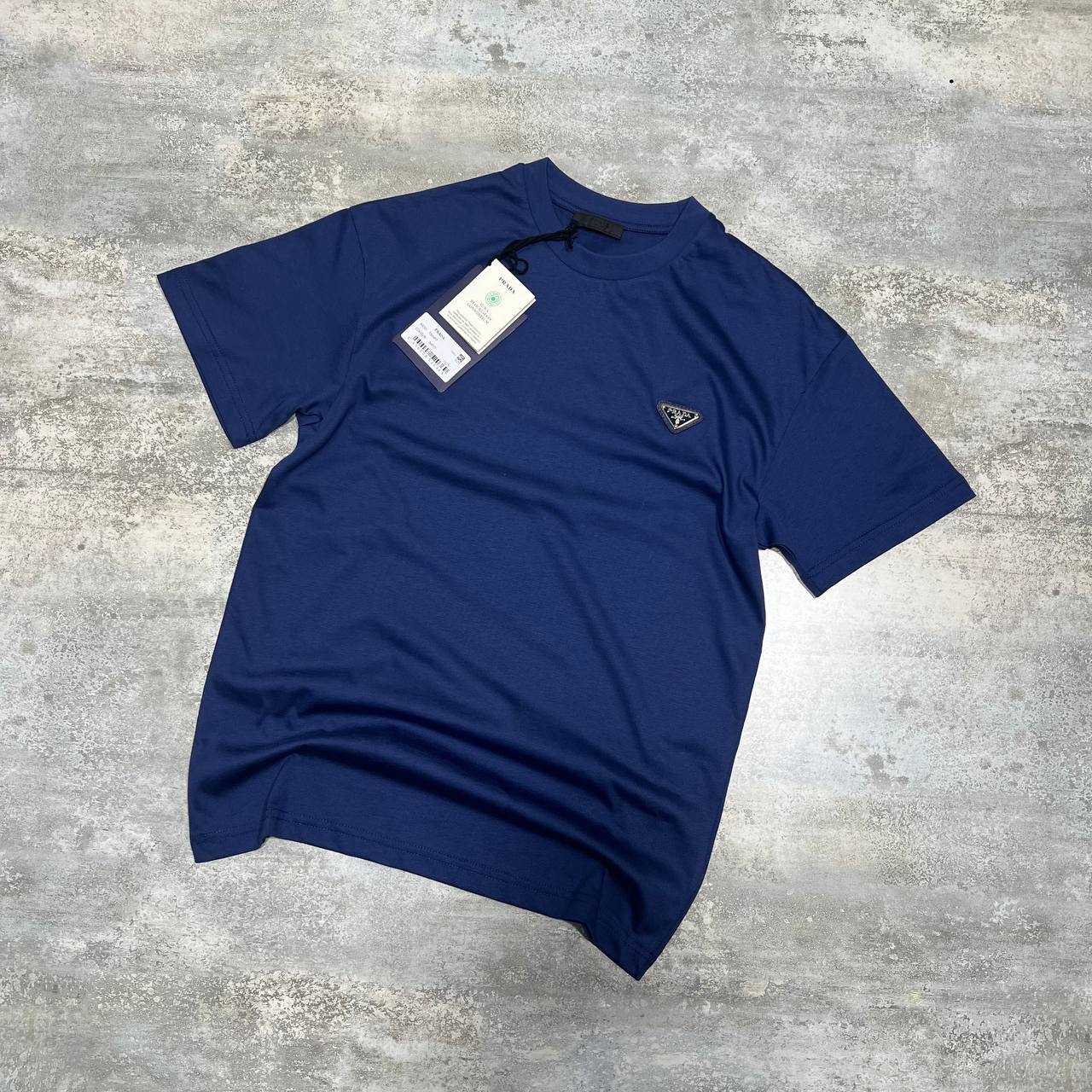 Prada Logo-Patch Crewneck T-Shirt Men's Women's in 2 Colors Reps UK Best Quality Sale AAA Replica