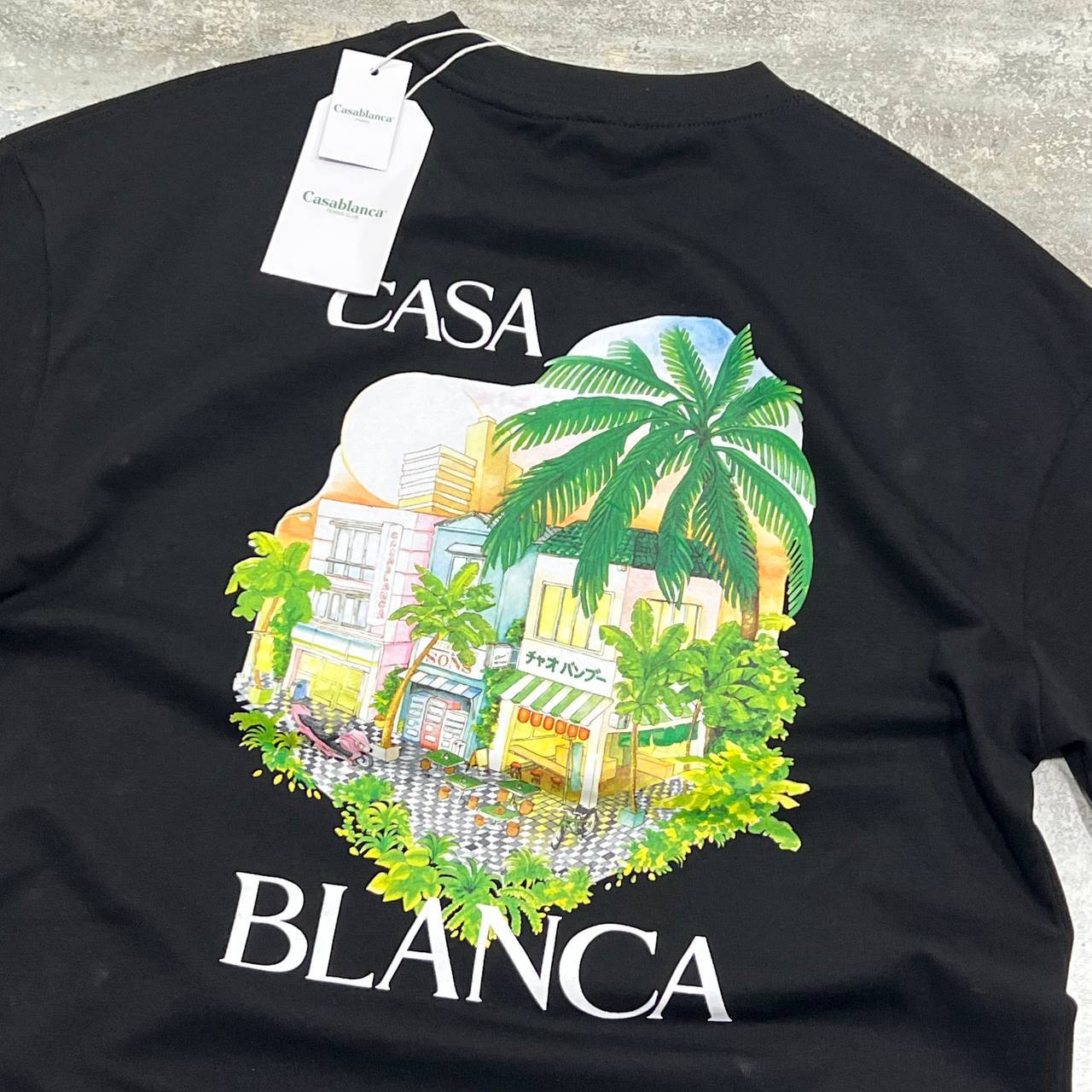 Casablanca Printed Organic Signature Men's Women's T-Shirts in 2 Colors Reps Sale UK Best Quality AAA Replica