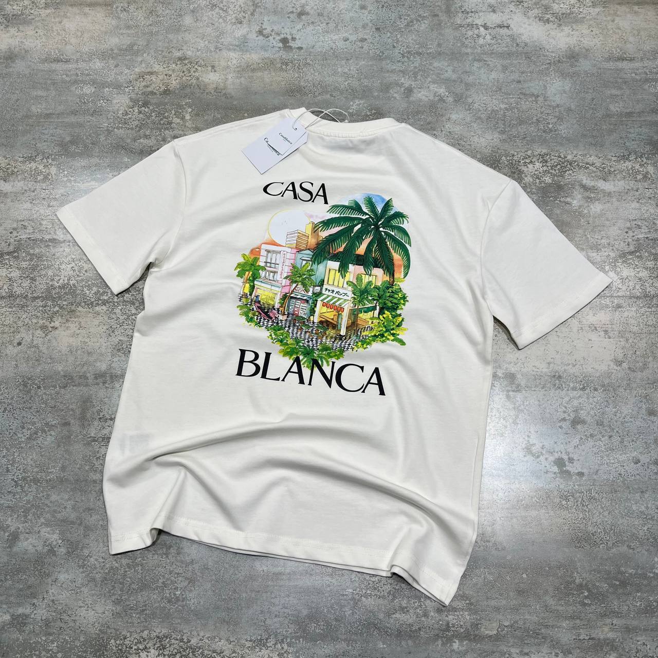 Casablanca Printed Organic Signature Men's Women's T-Shirts in 2 Colors Reps Sale UK Best Quality AAA Replica