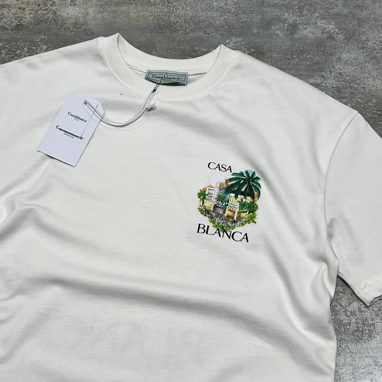 Casablanca Printed Organic Signature Men's Women's T-Shirts in 2 Colors Reps Sale UK Best Quality AAA Replica