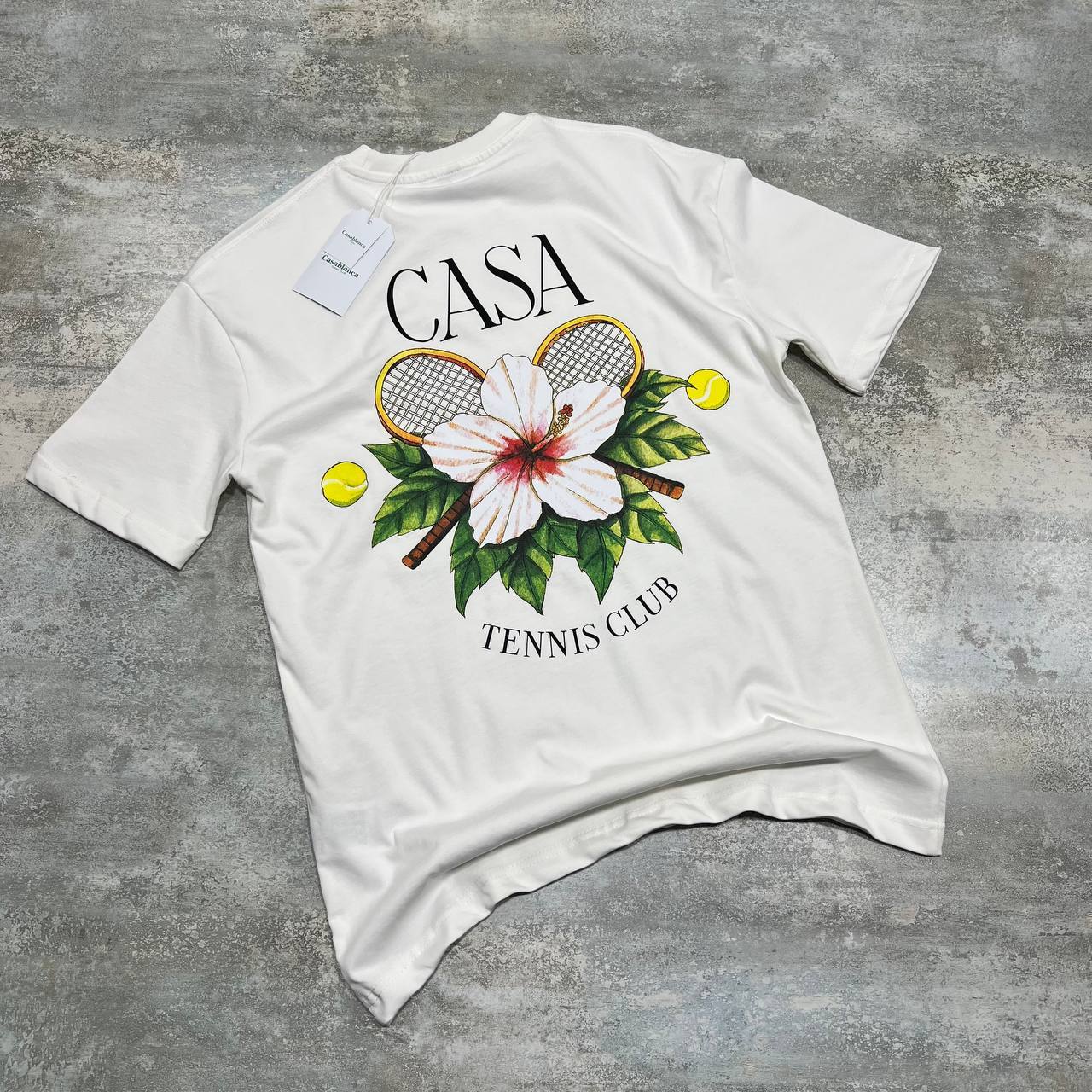 Casablanca Casa Tennis Club Printed Men's Women's T-Shirts in 2 Colors Reps Sale UK Best Quality AAA Replica
