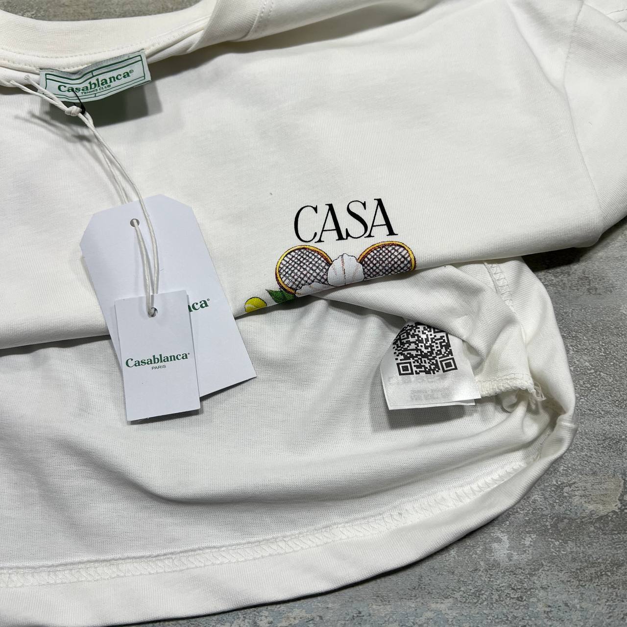 Casablanca Casa Tennis Club Printed Men's Women's T-Shirts in 2 Colors Reps Sale UK Best Quality AAA Replica