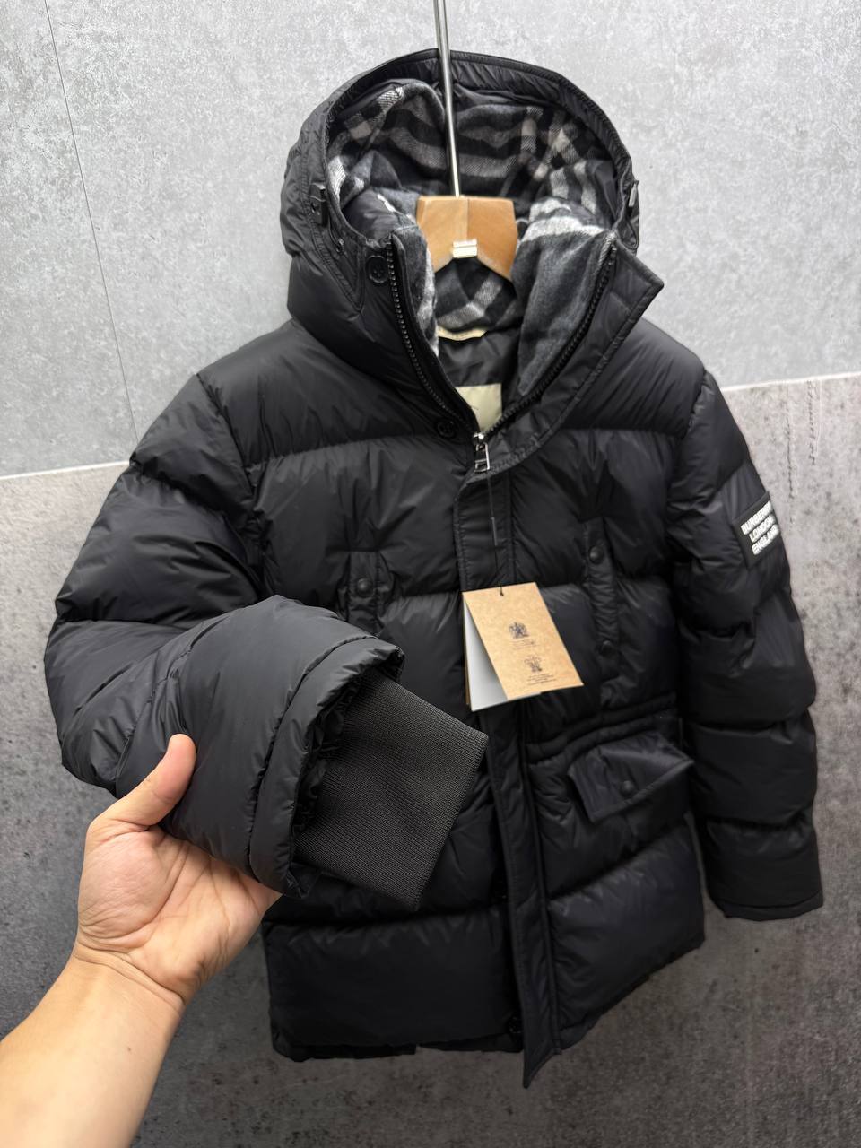 Burberry Hodded Puffer Jacket in Black Color Reps Sale UK Best Quality AAA Replica