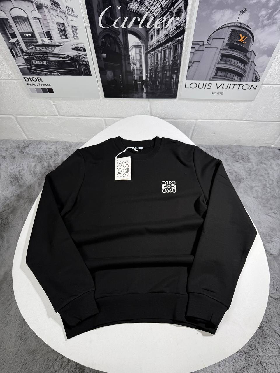 Loewe Anagram Logo Embroidered Men's Women's Jumper in 2 Colors Reps UK Best Quality AAA Replica