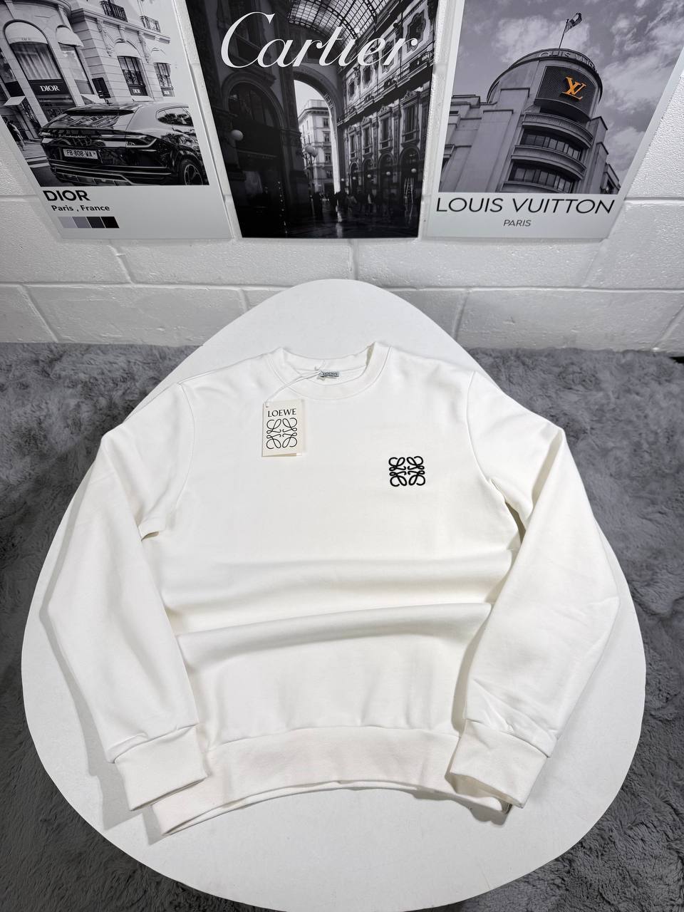 Loewe Anagram Logo Embroidered Men's Women's Jumper in 2 Colors Reps UK Best Quality AAA Replica