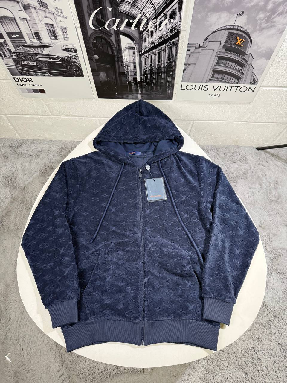 Louis Vuitton Monogram French Terry Zip-Through Hoodie Men's Women's in 2 Colors Reps UK Best Quality AAA Quality