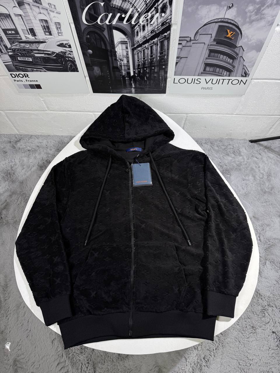 Louis Vuitton Monogram French Terry Zip-Through Hoodie Men's Women's in 2 Colors Reps UK Best Quality AAA Quality