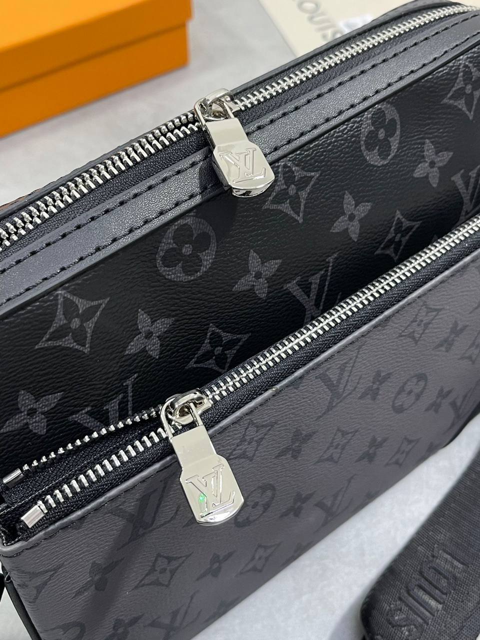 Louis Vuitton Trio Messenger Men's Bag Monogram Eclipse in Black/Grey Reps Best Quality AAA Replica