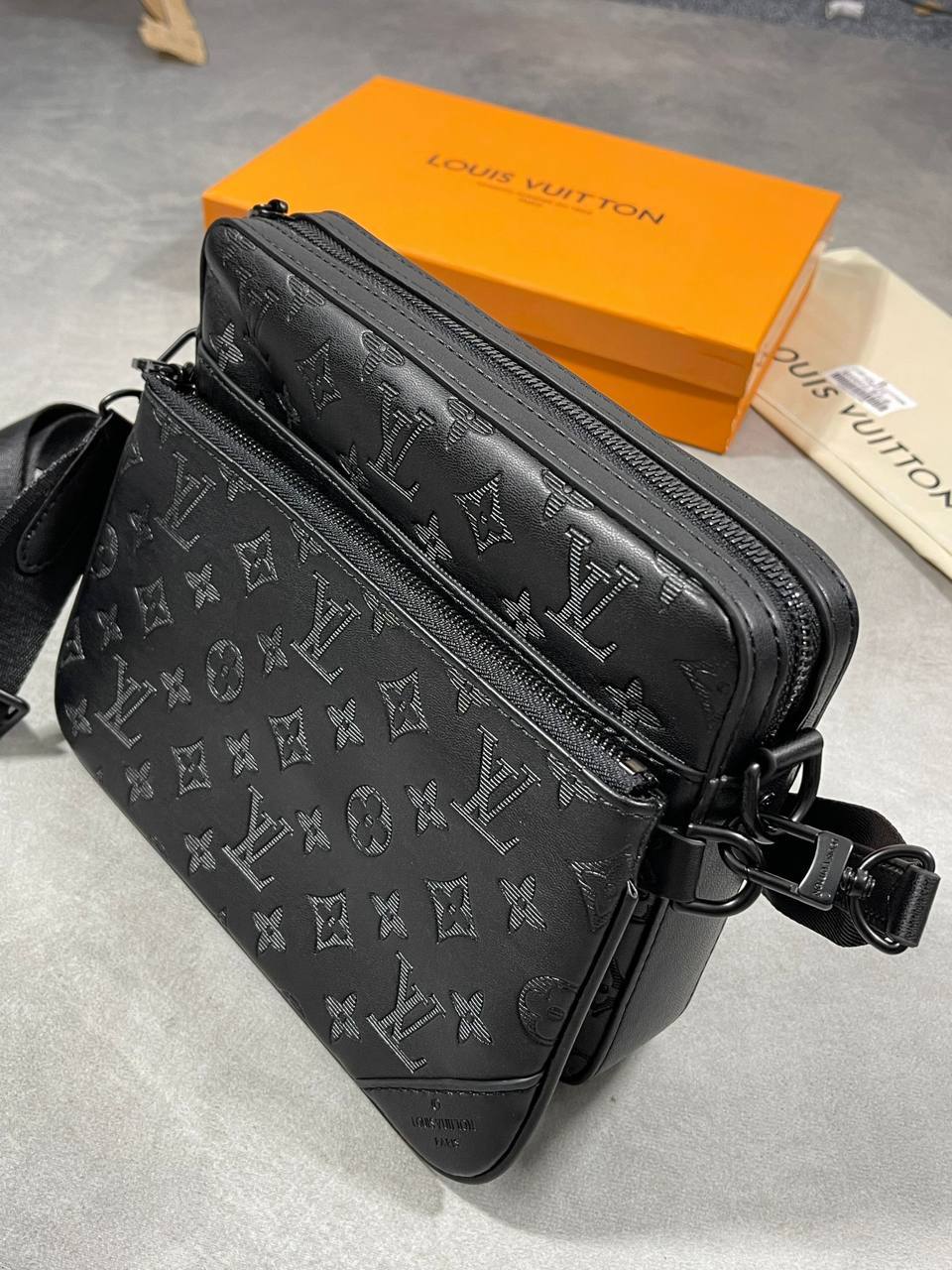 Louis Vuitton Trio Messenger Men's Bag Monogram Eclipse in Black Reps Best Quality AAA Replica