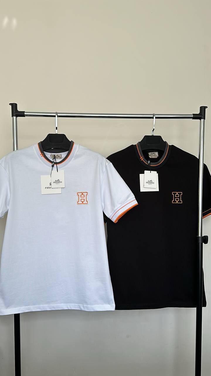 Hermes  "H" Embroidered Crewneck Men's Women's T-Shirts in Different Colors Reps UK Best Quality AAA Replica