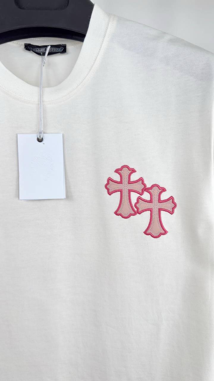 Chrome Hearts Horseshoe & Cross Logo Men's Women's T-Shirt in 2 Colors Reps Sale UK Best Quality AAA Replica