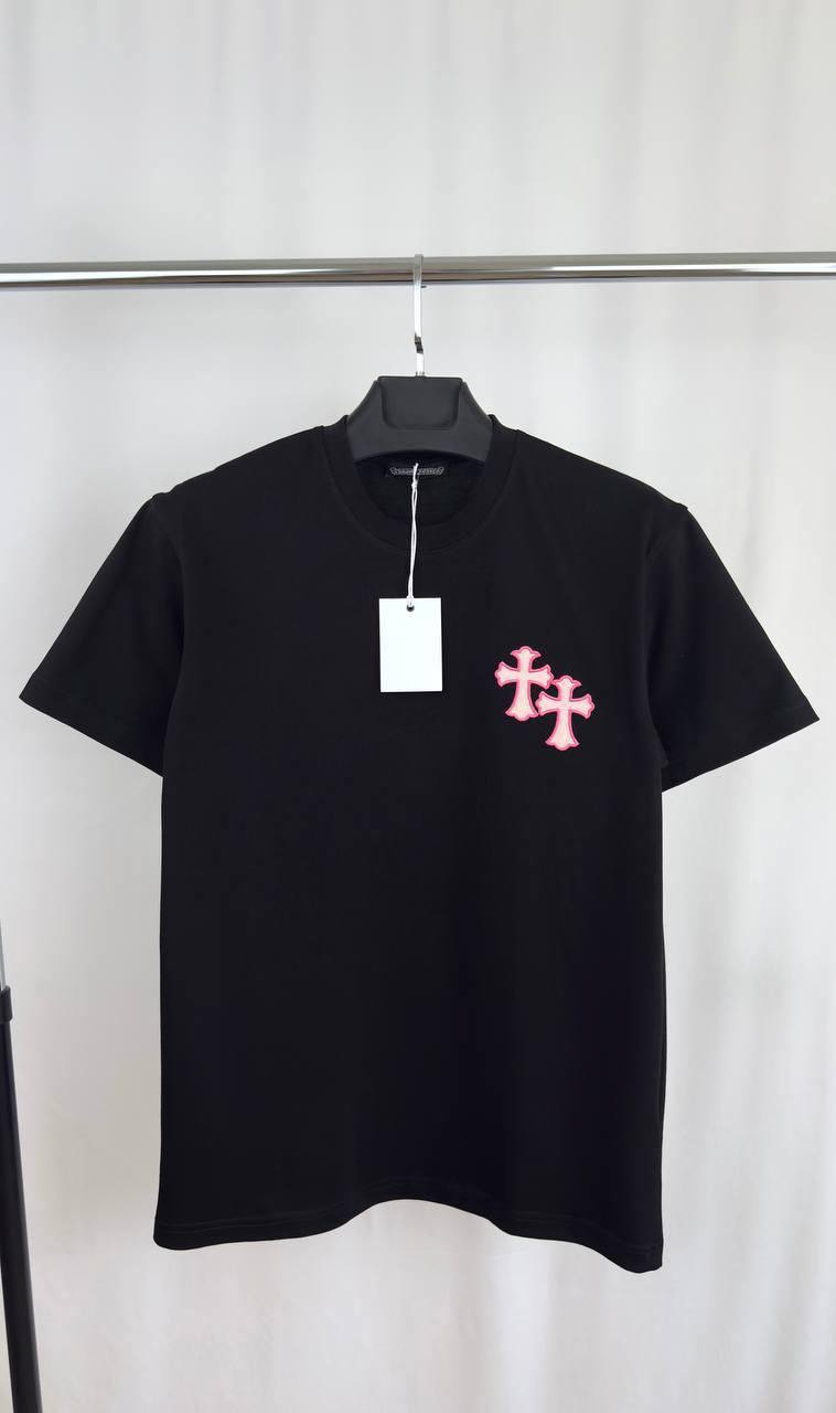 Chrome Hearts Horseshoe & Cross Logo Men's Women's T-Shirt in 2 Colors Reps Sale UK Best Quality AAA Replica