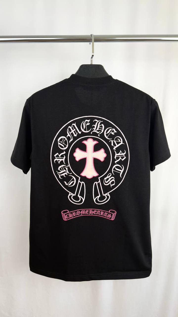 Chrome Hearts Horseshoe & Cross Logo Men's Women's T-Shirt in 2 Colors Reps Sale UK Best Quality AAA Replica